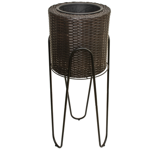 14" Resin Wicker Planter with stand