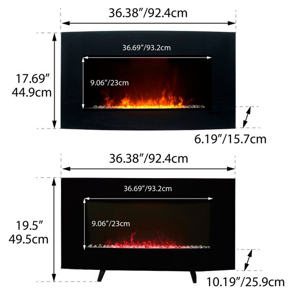 Paramount 36 inch Stirling Curved Fireplace