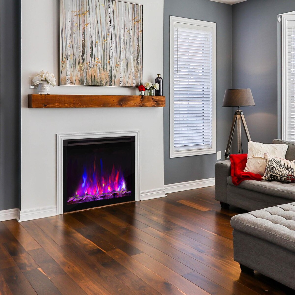 36 inch electric fireplace insert