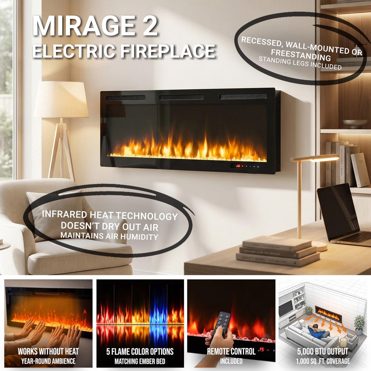 Mirage 2 Electric Fireplace