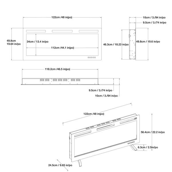 Mirage 2 Electric Fireplace, 48IN