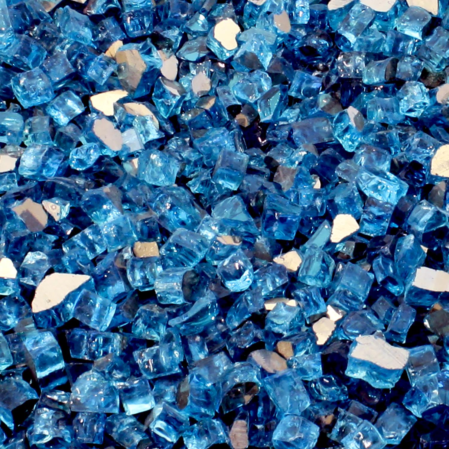 Vivid Turquoise Blue Fire Glass – 1/2" - 3/4" Large Crystals, Made In USA