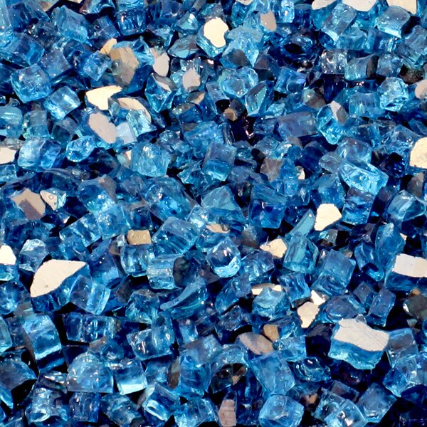 Vivid Turquoise Blue Fire Glass – 1/2" - 3/4" Large Crystals, Made In USA
