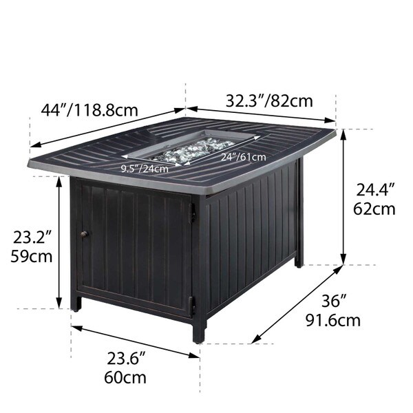 Paramount gas firepit table