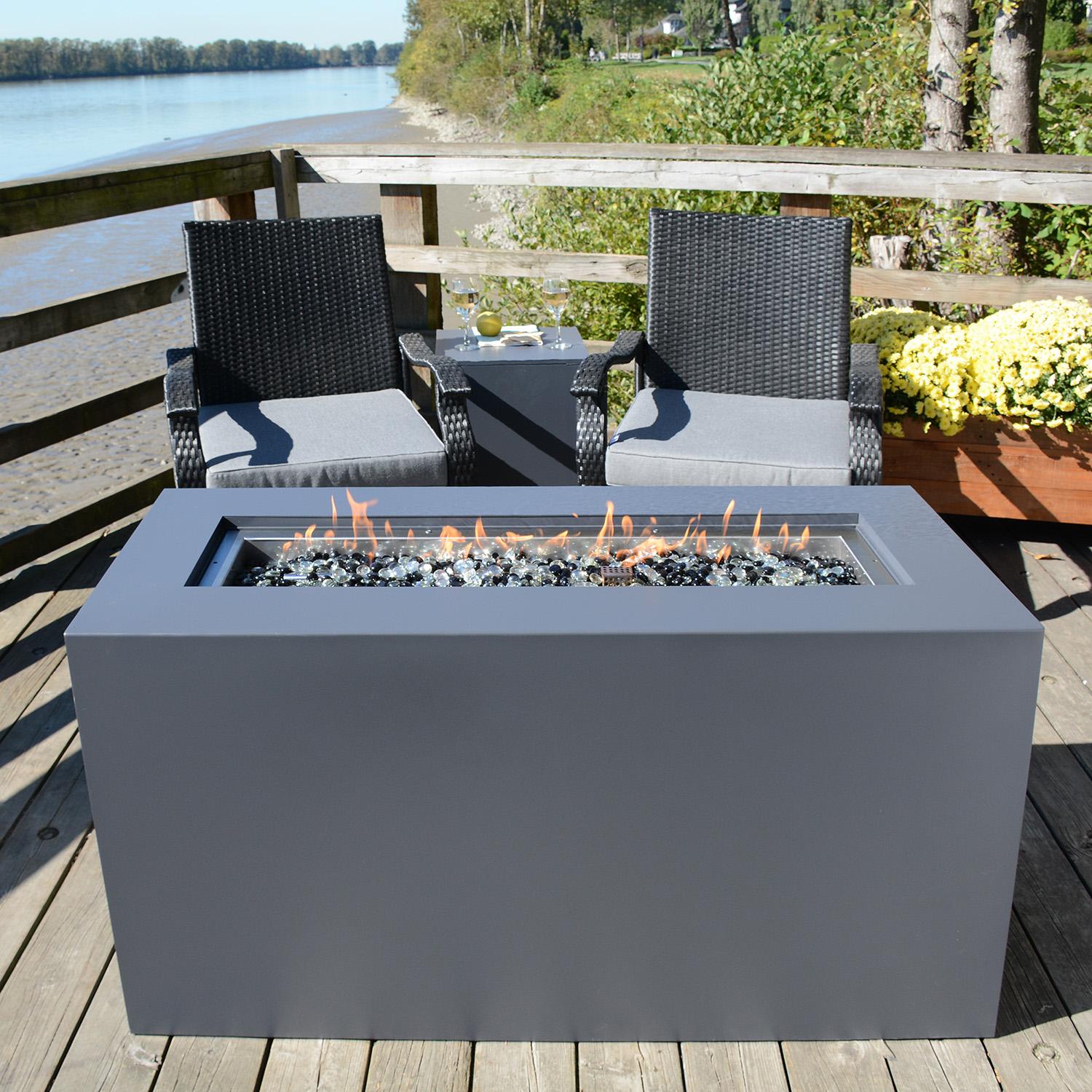 TALL ALUMINUM CONCRETE LOOK FIRE PIT JR Home JR Home