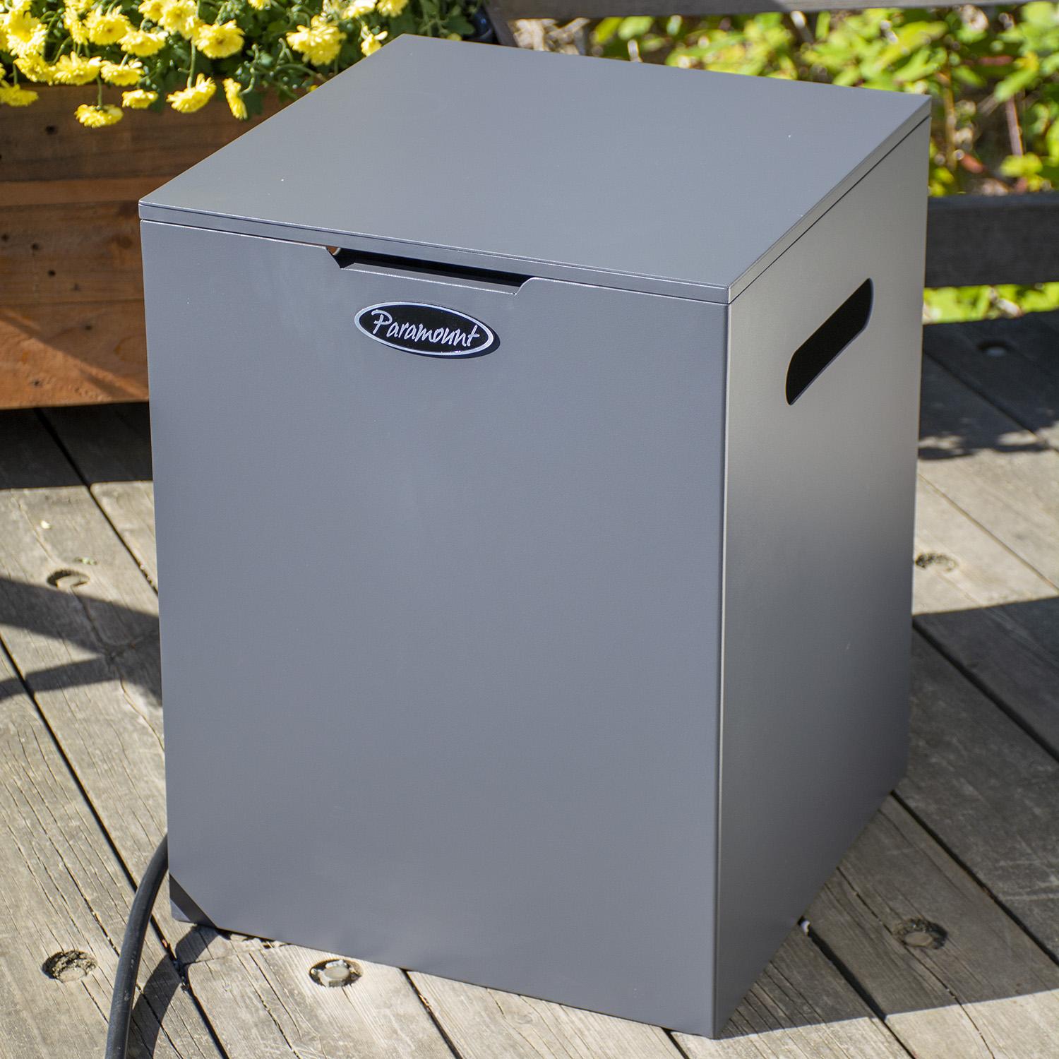 Paramount Concrete Look Aluminum Propane Tank Holder - Hides 20 Lb BBQ & Fire Pit Tanks