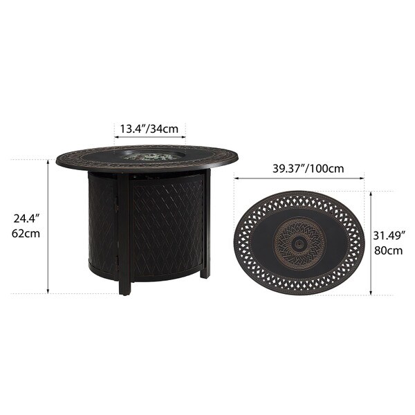 Aluminum Gas Firepit Table