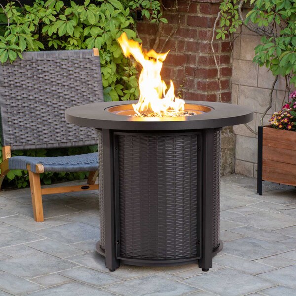 Eclipse Steel Gas Fire Pit Table