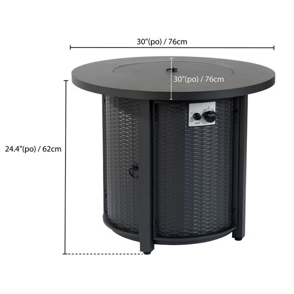 Eclipse Steel Gas Fire Pit Table