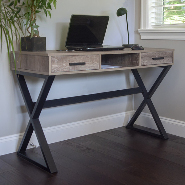 Industrial-Look Desk with drawers