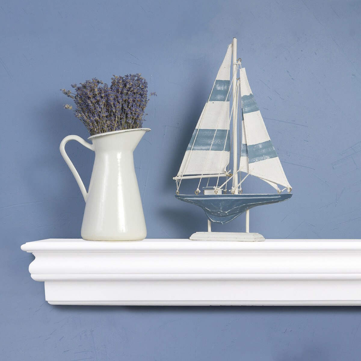 White fireplace mantel shelf