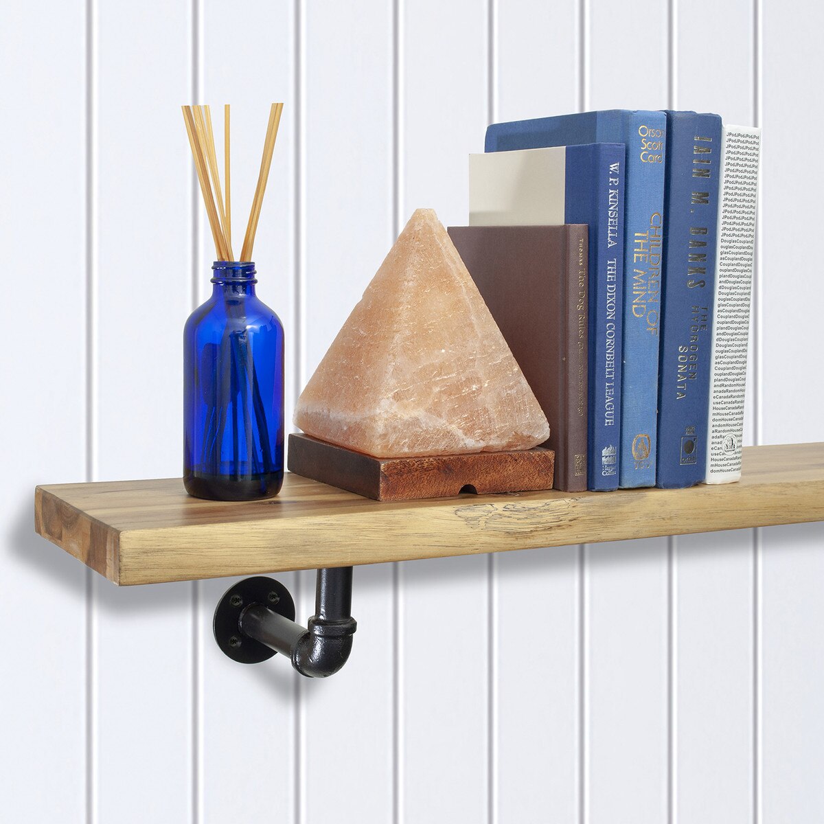 Wooden mantel shelf