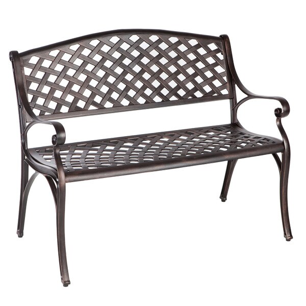 Cast aluminum metal bench