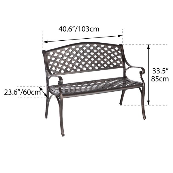 Metal garden bench