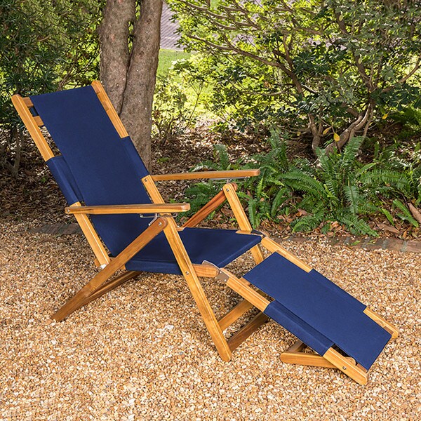 Blue folding beach chair