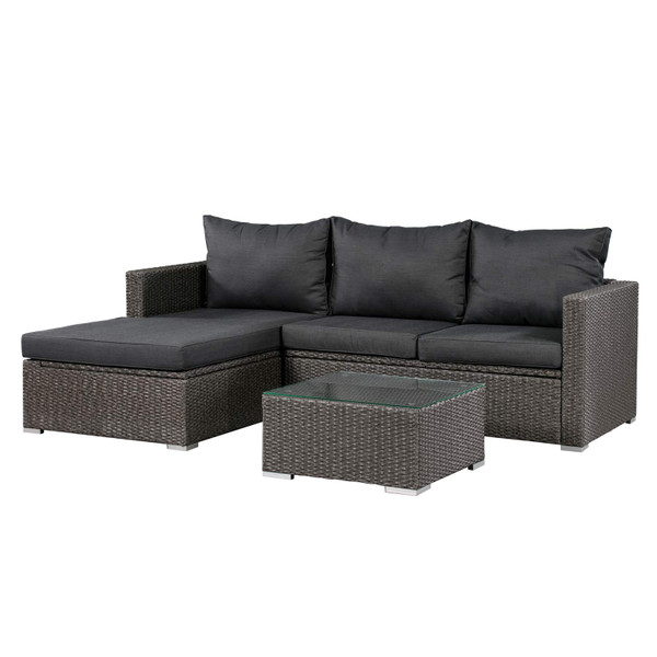 Emmett Outdoor Sofa Set, Grey