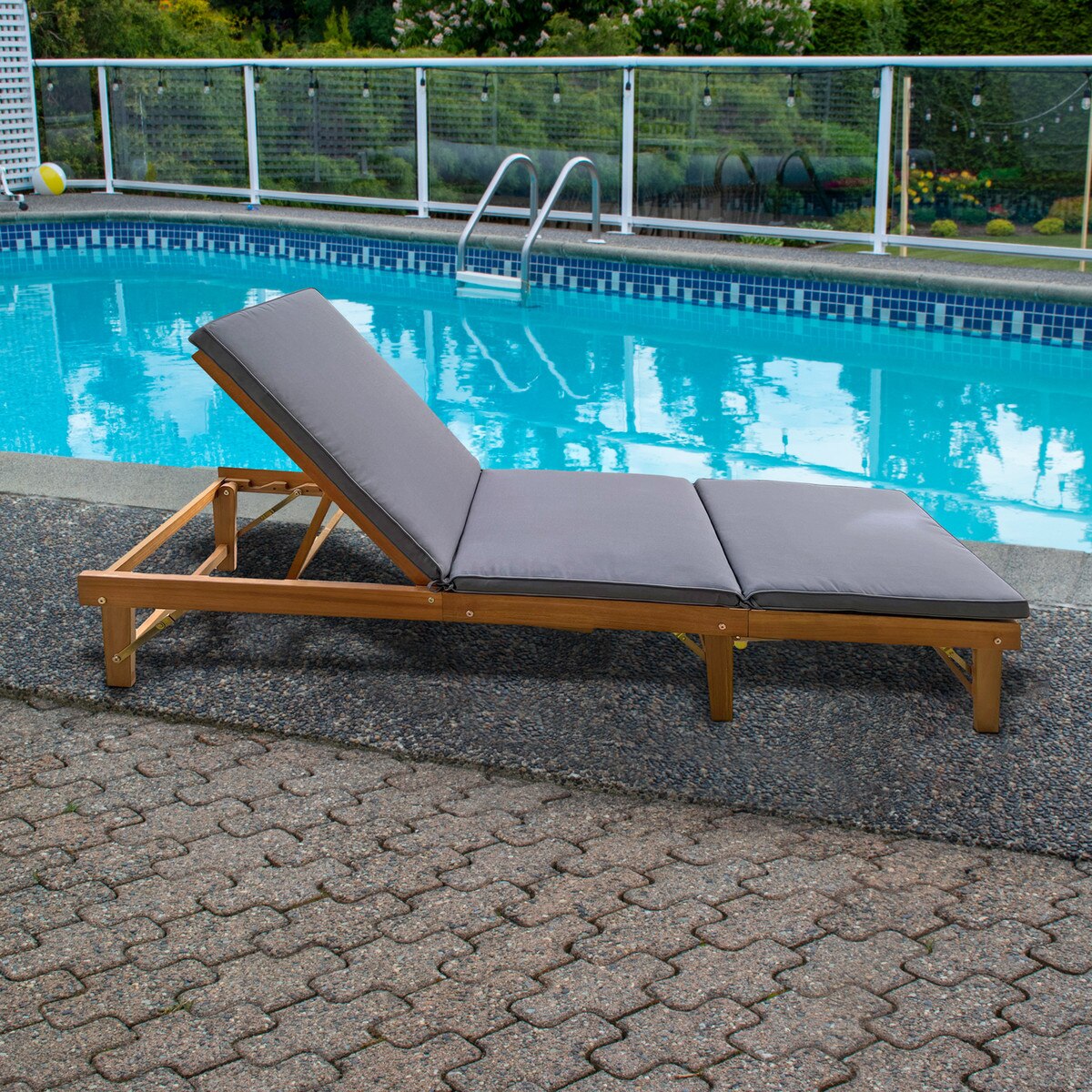 Acacia Wood Foldable Lounger