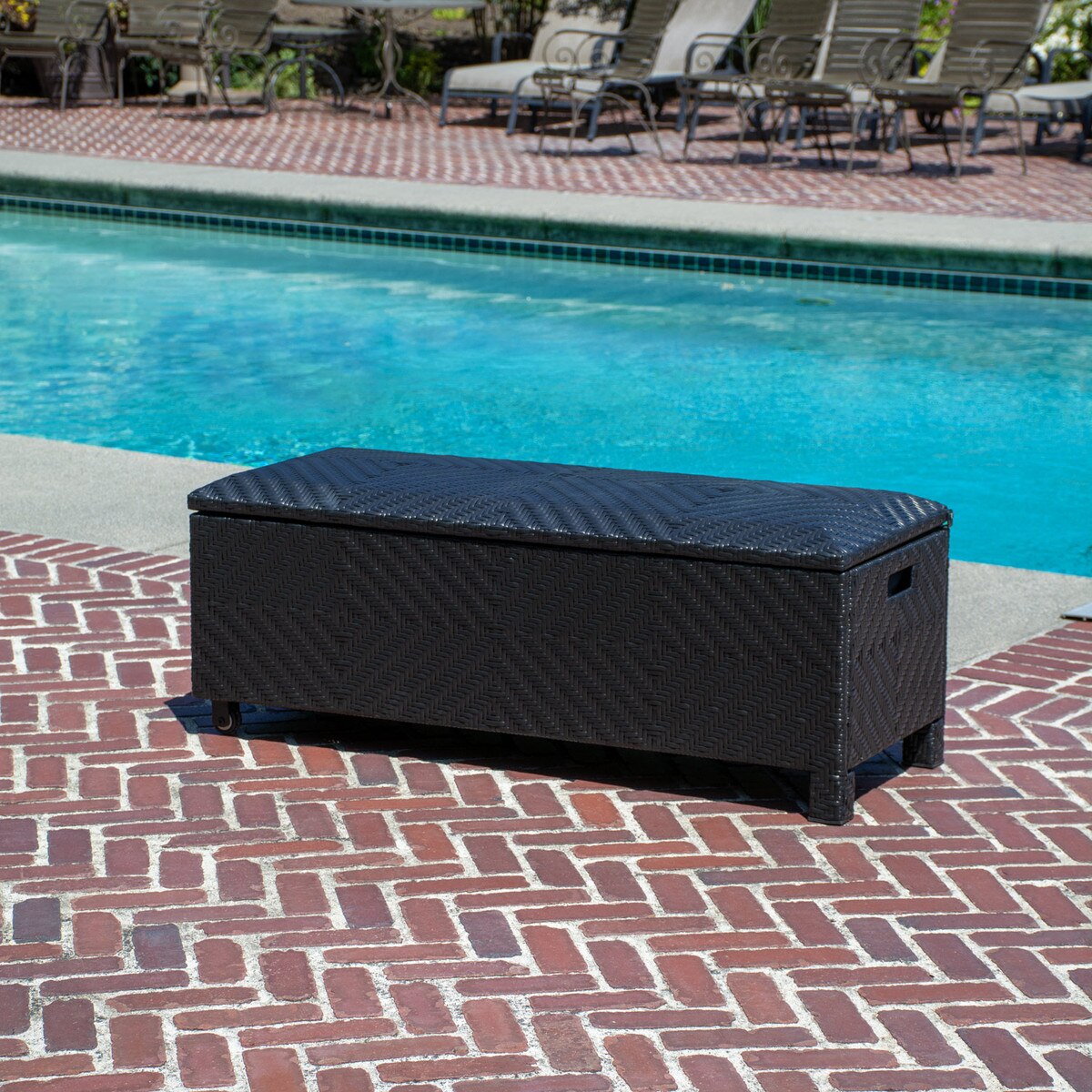 wicker patio deck box