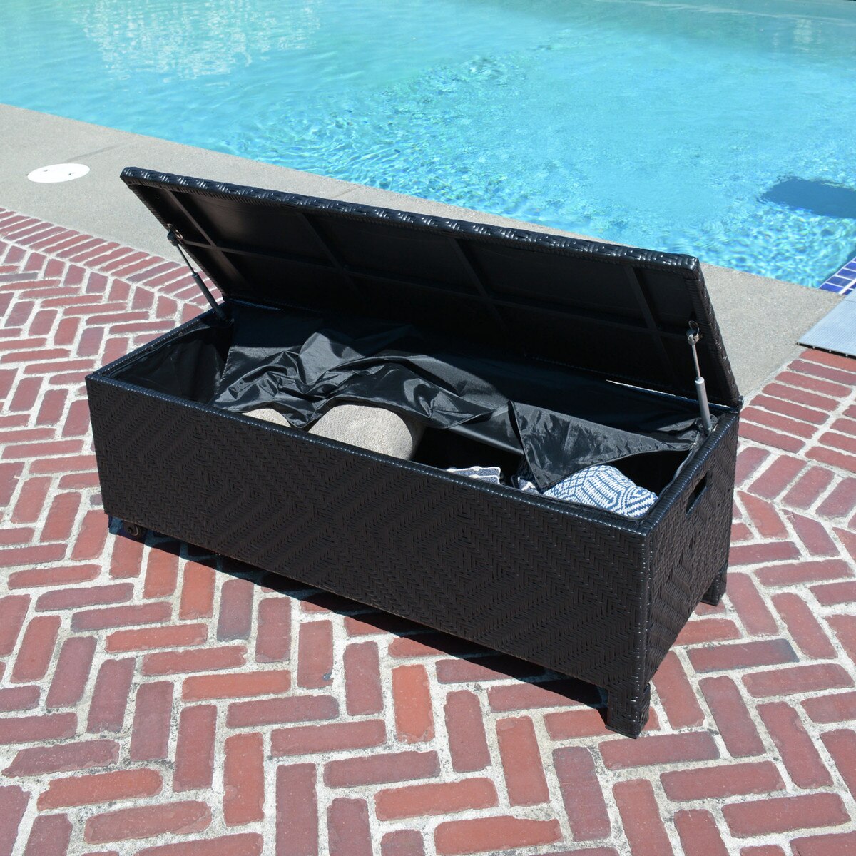 wicker patio deck box