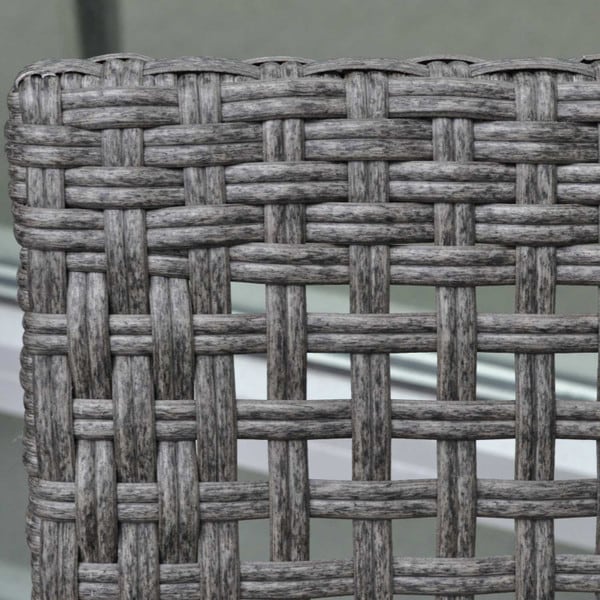 Wicker and Wood Patio Bistro Set