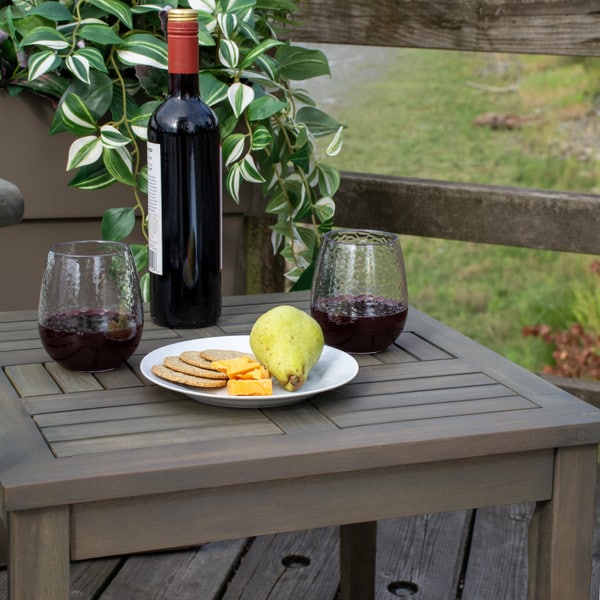 Wicker and Wood Patio Bistro Set