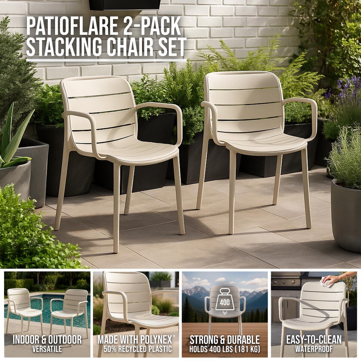 Stacking Patio Armchairs