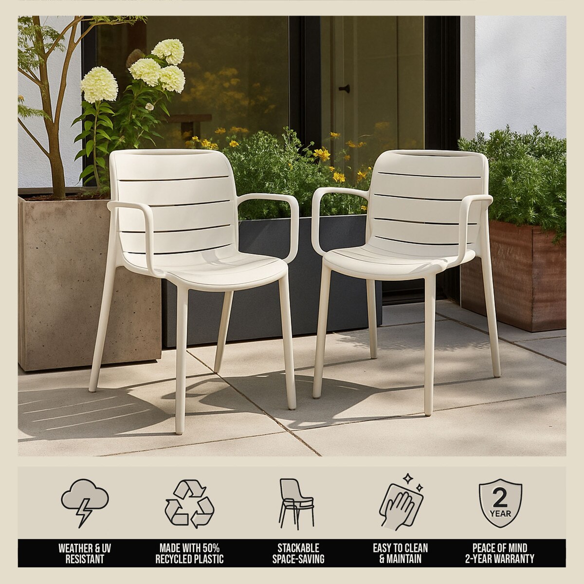 Stacking Patio Armchairs