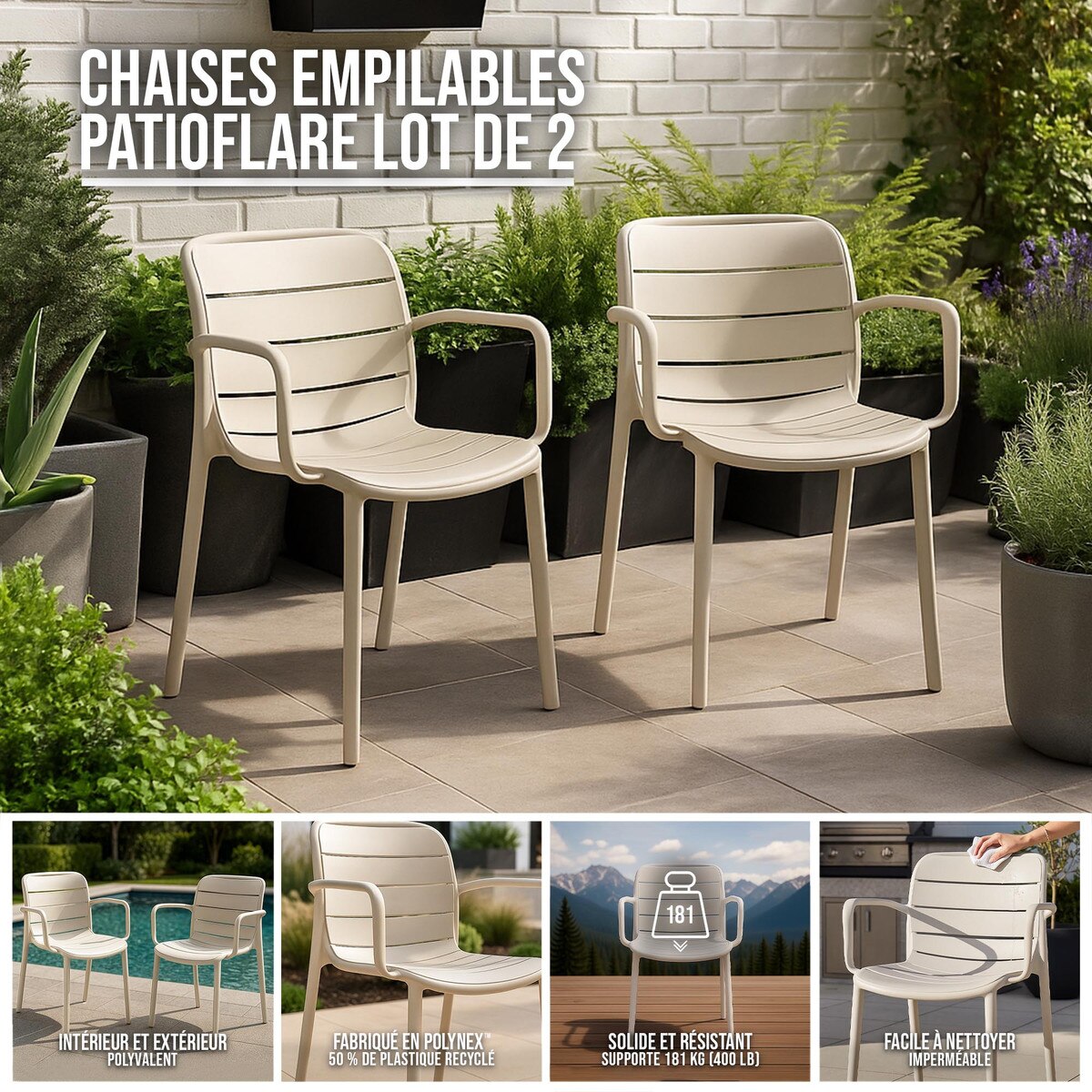 Stacking Patio Armchairs
