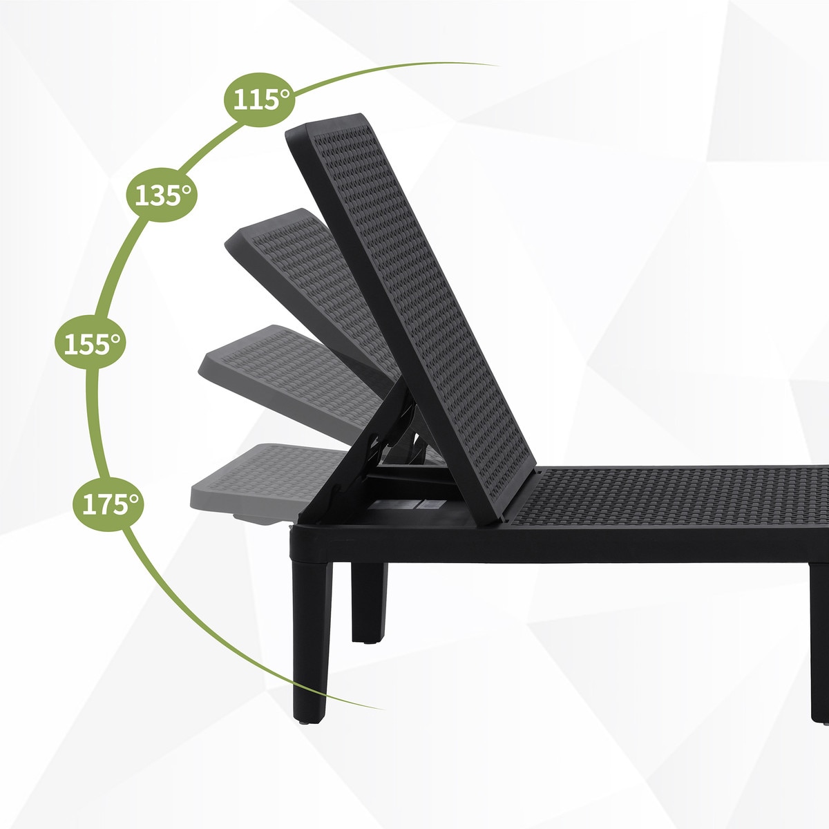 Black Outdoor Lounger