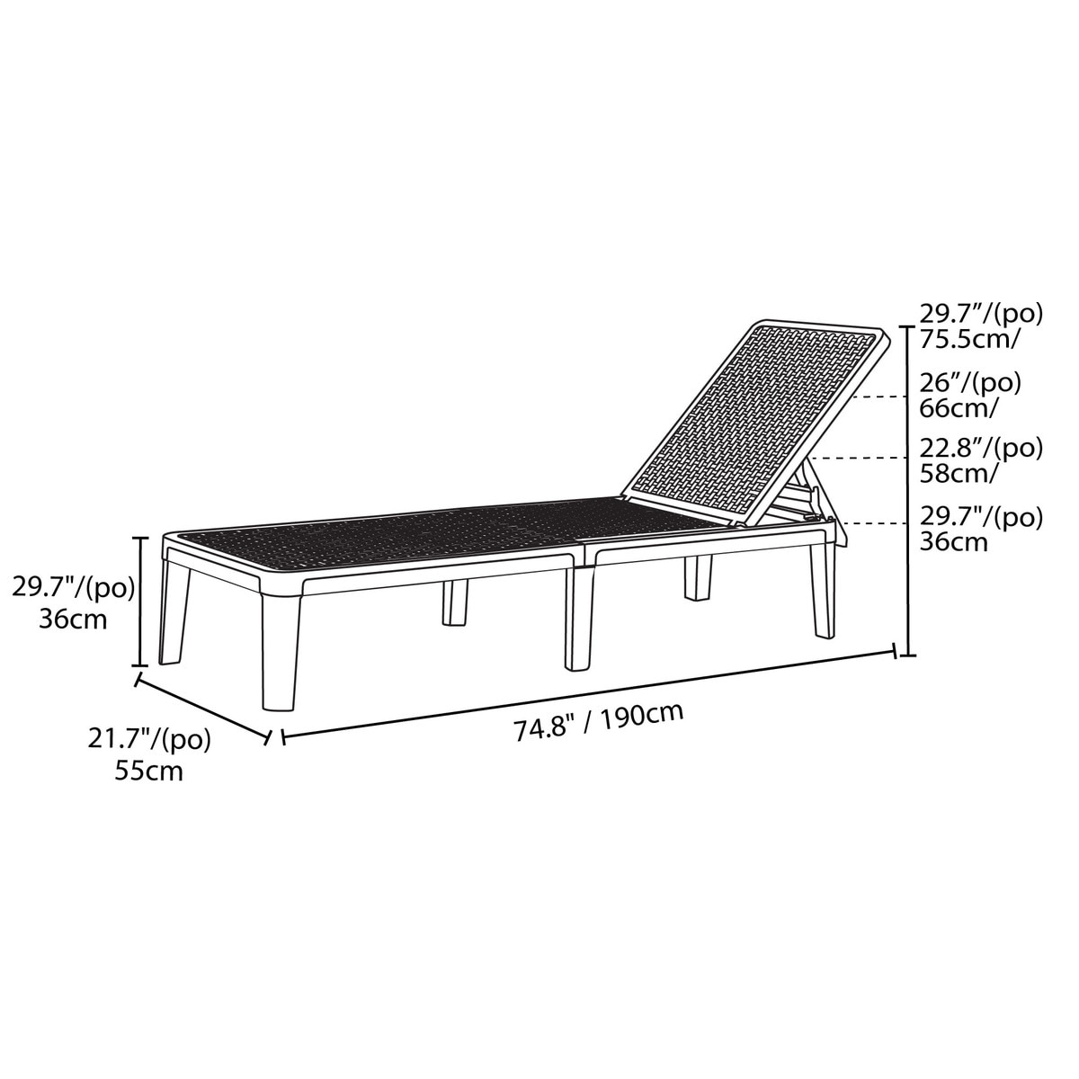 Black Outdoor Lounger