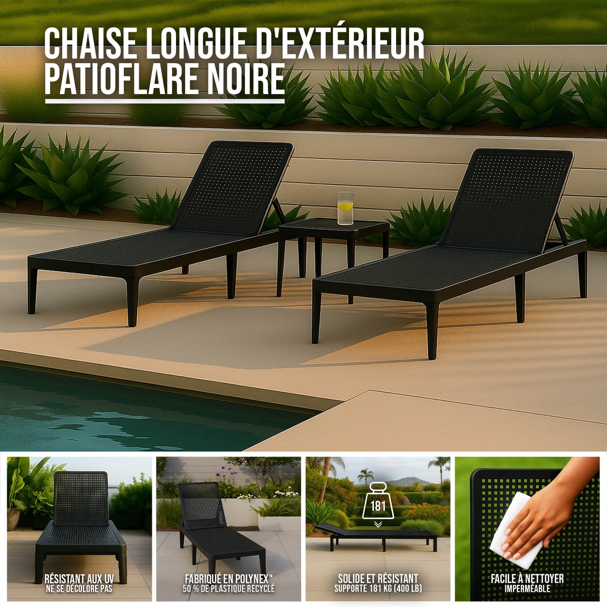 Black Pool lounger