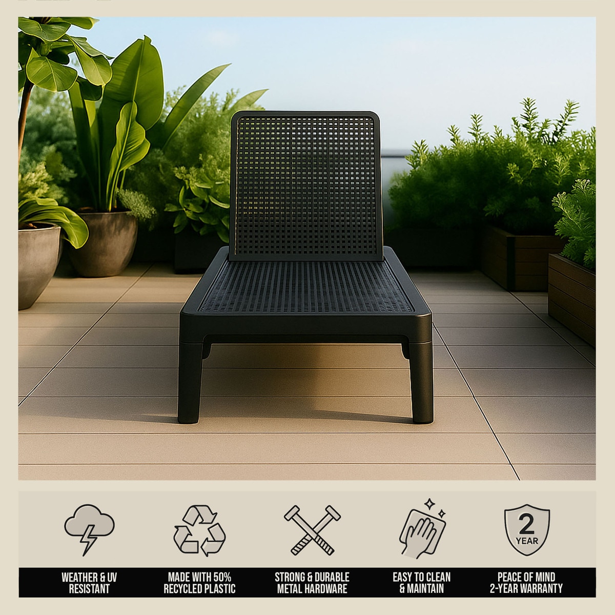 Black Pool lounger