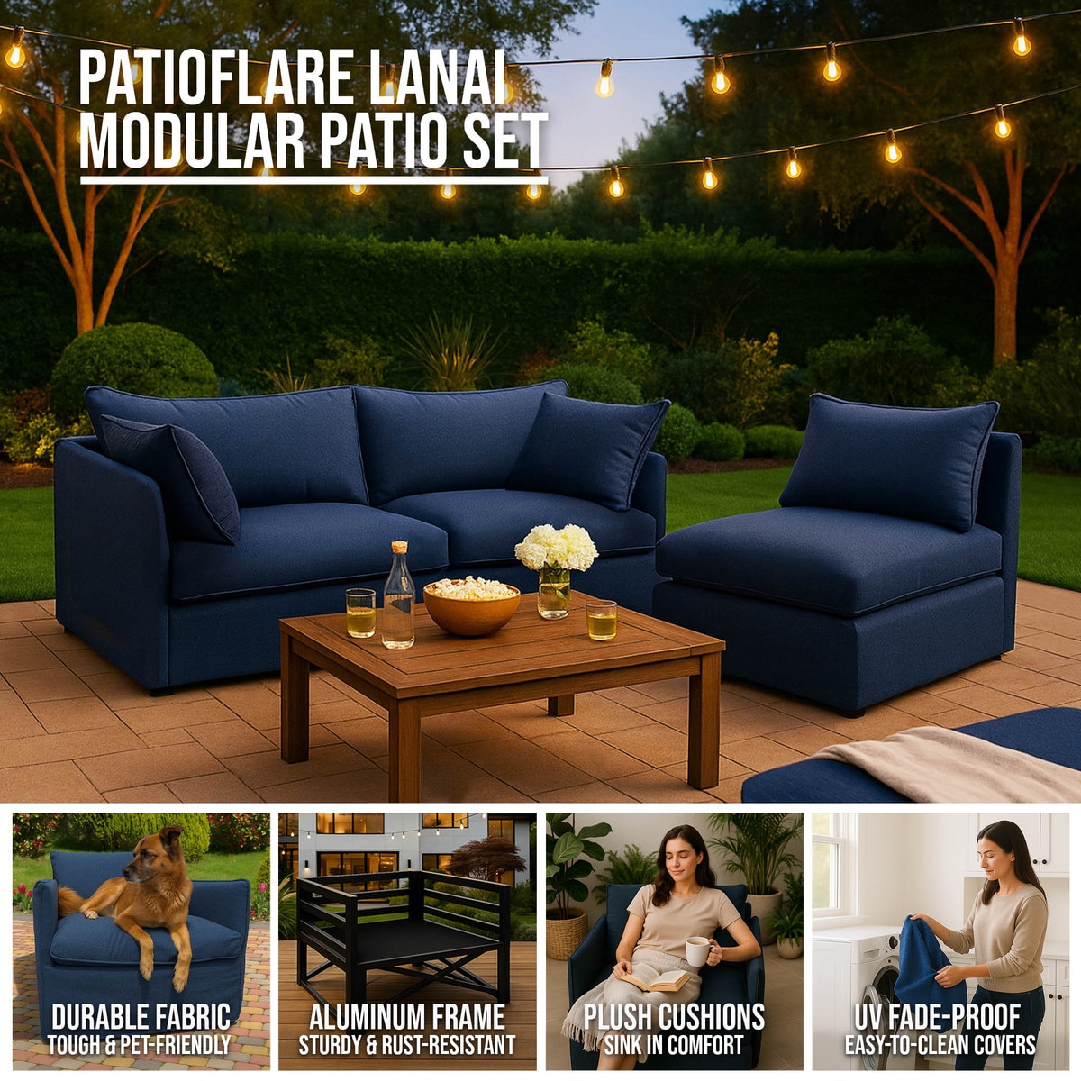 Lanai Modular 3-Seater Patio Sofa