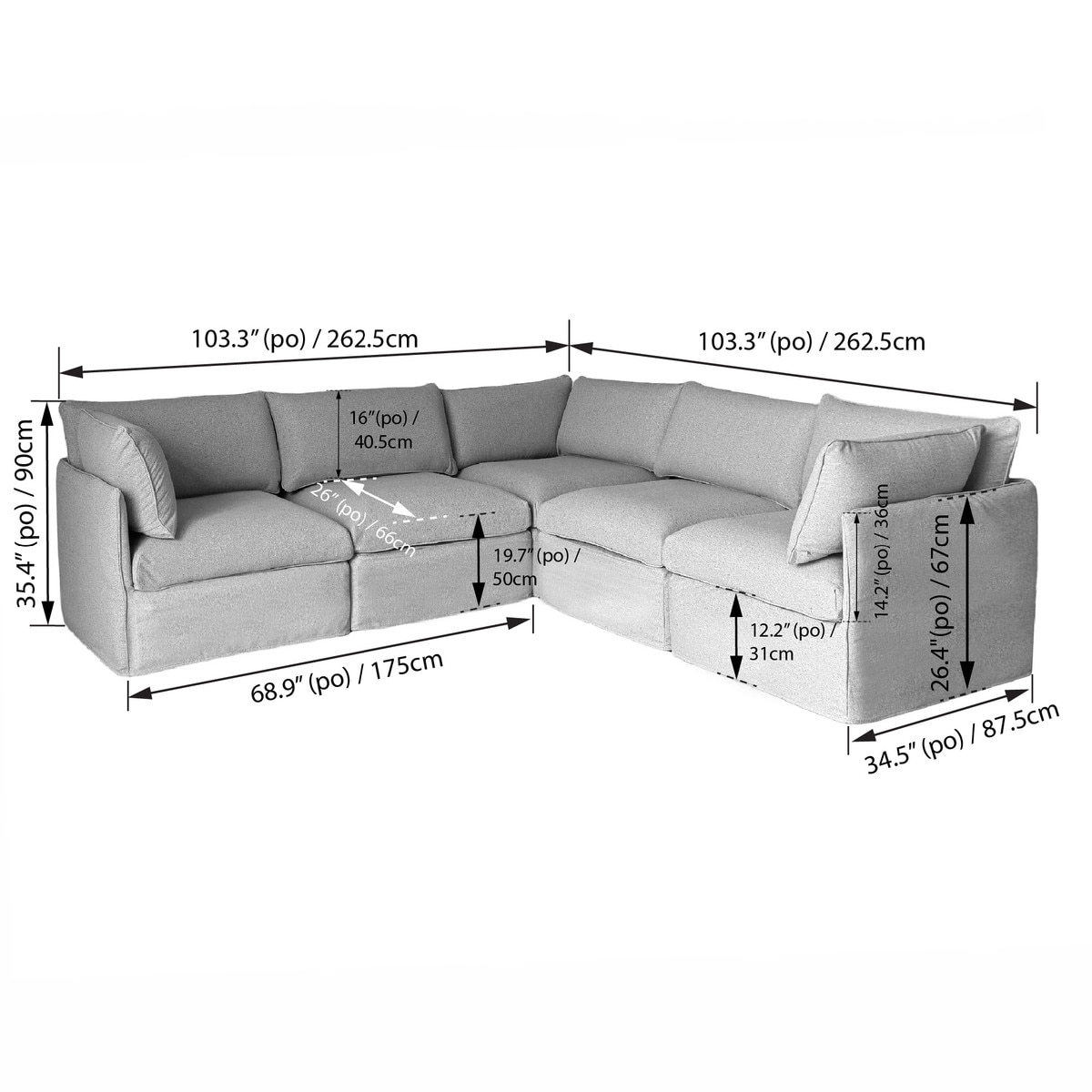 Lanai Modular L-Shape Patio Sofa