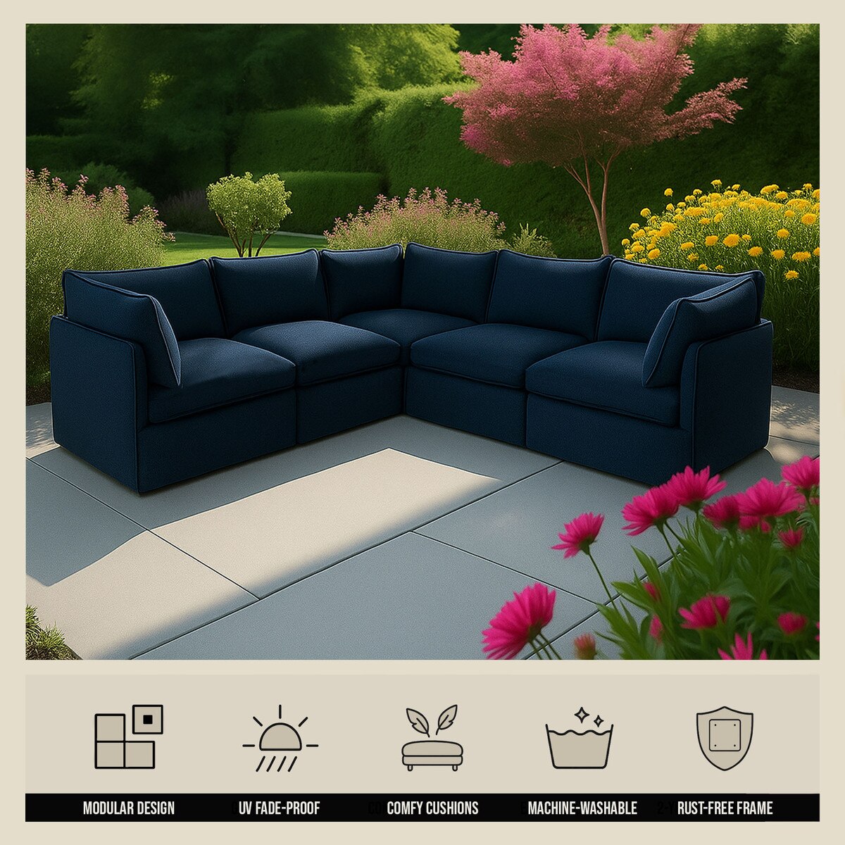 Lanai Modular L-Shape Patio SofaLan