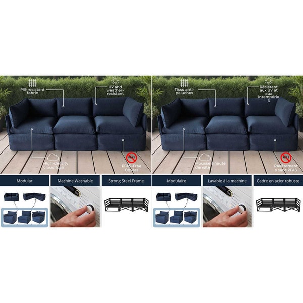 Modular L-Shape Patio Sofa Set