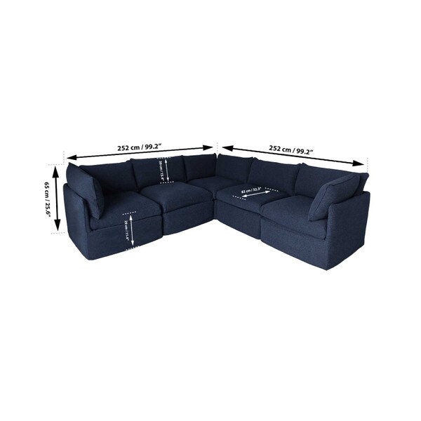 Modular L-Shape Patio Sofa Set