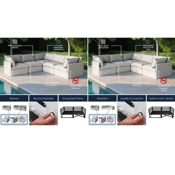 U-Shape Modular Patio Sofa Set