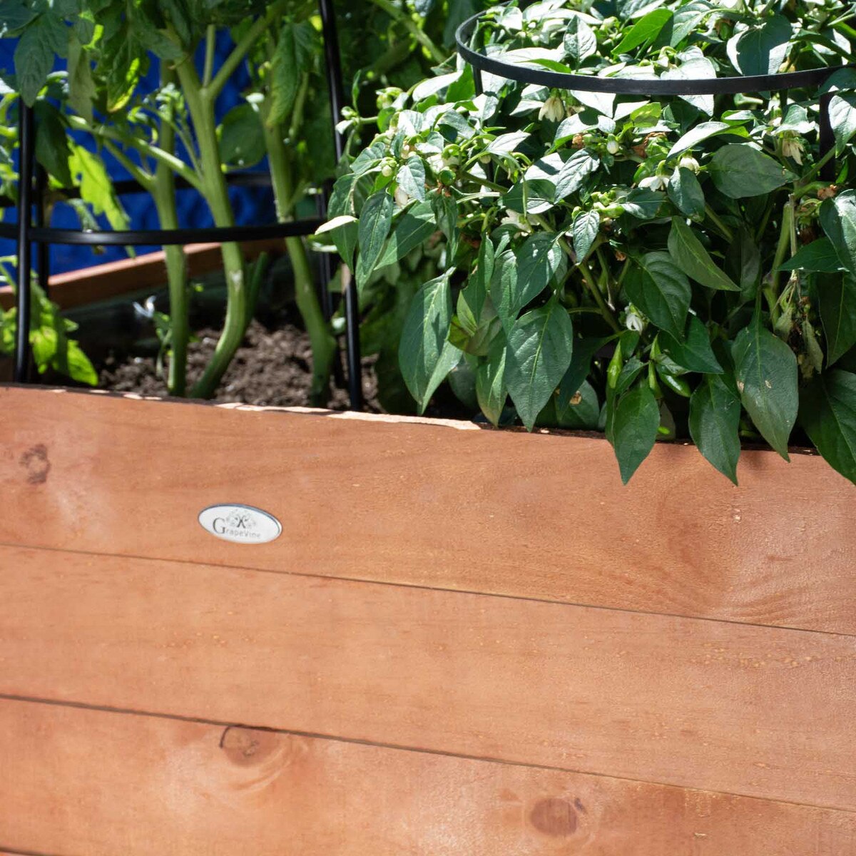 Recycled wood raised planter