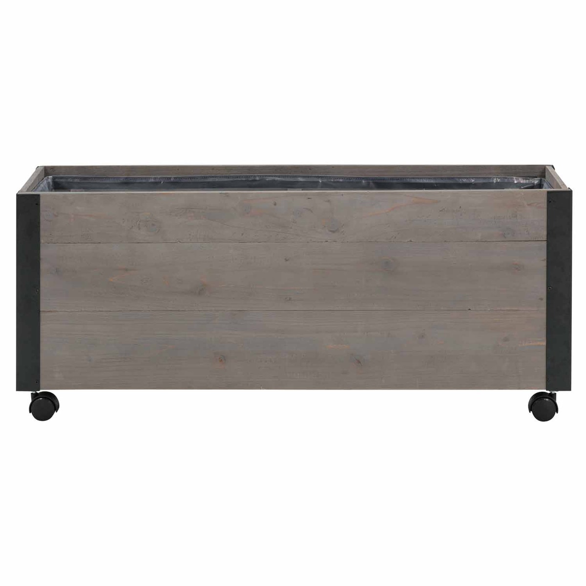 Recycled wood planter with casters