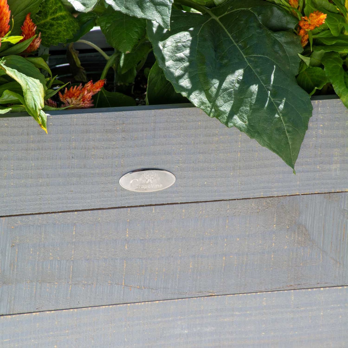 recycled wood planter with casters