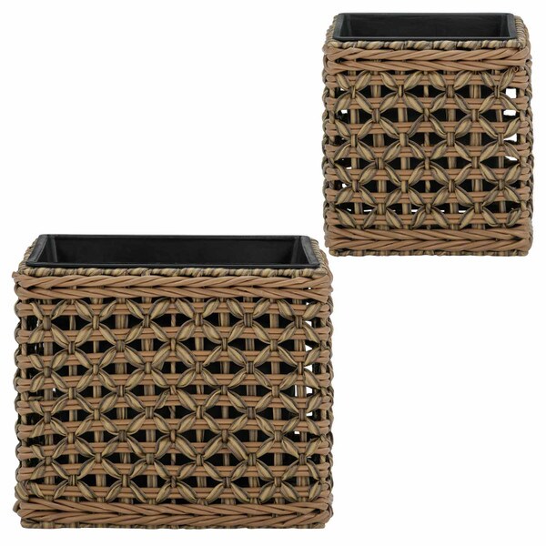 Nesting rattan planter-2 pack