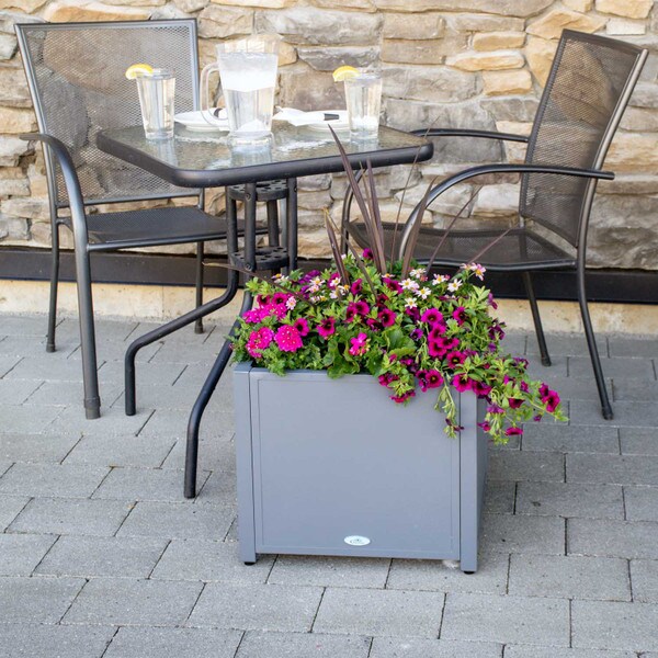 Grapevine metal square planter