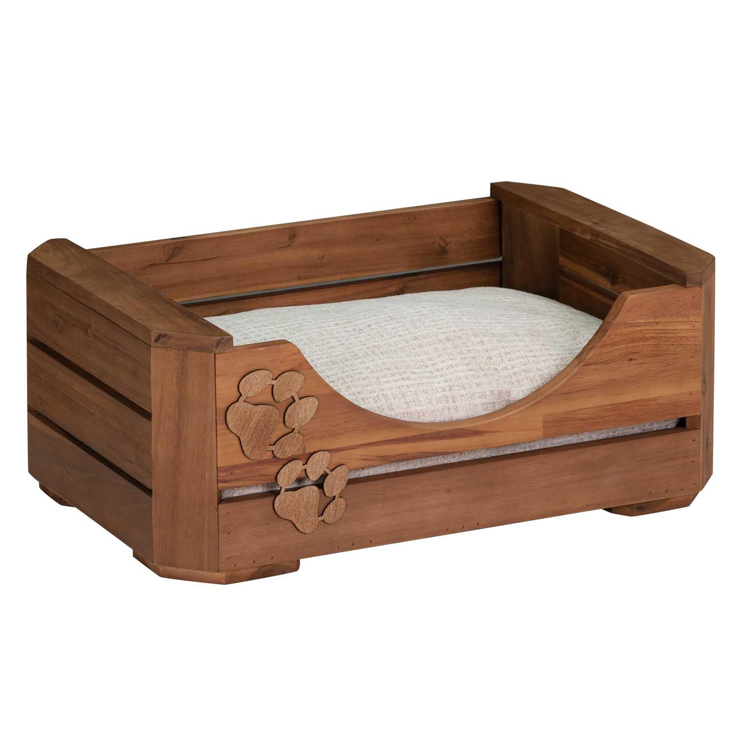 Bowser Meowser Earth Friendly Recycled Wood Pet Bed Paw Print