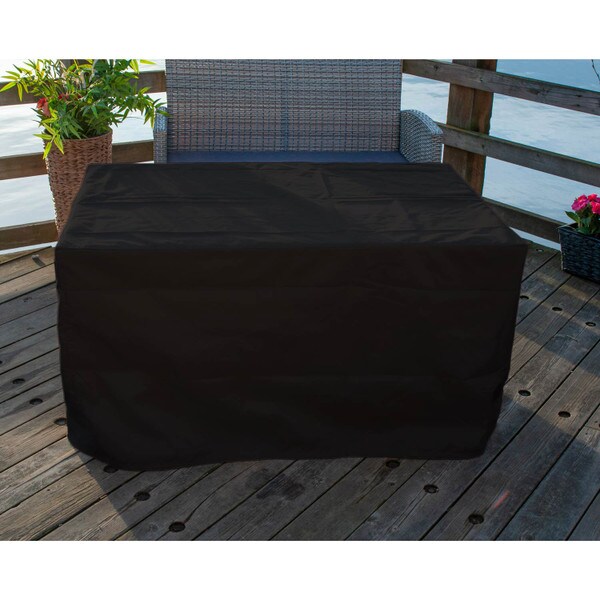 Black vinyl firepit cover