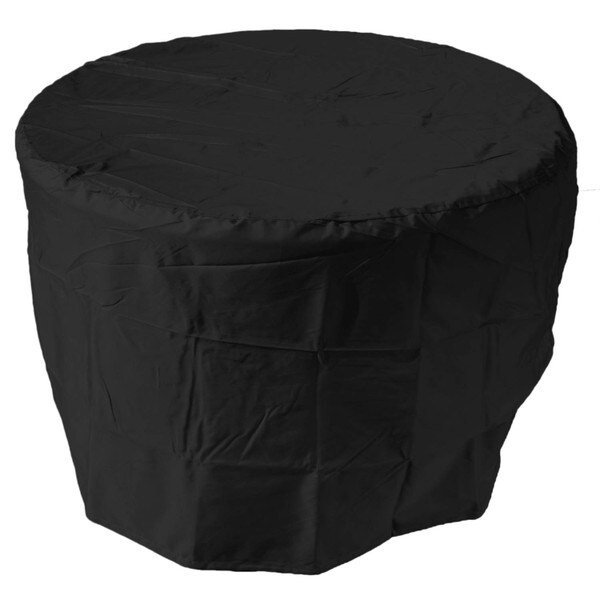 Black round vinyl firepit cover