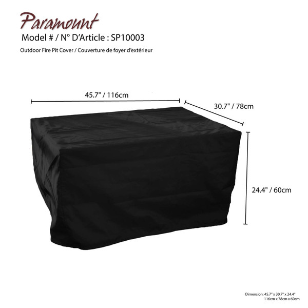 Black firepit water-resistant cover